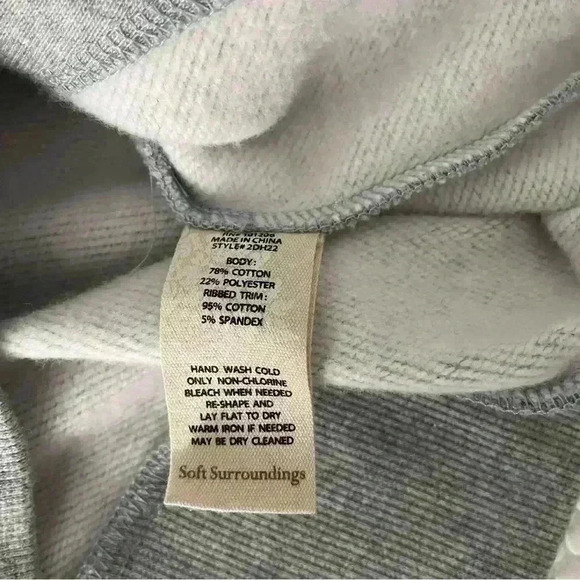 Soft Surroundings‎ Lidia Side Button Cotton Turtleneck Sweatshirt Gray Size M - Picture 7 of 8